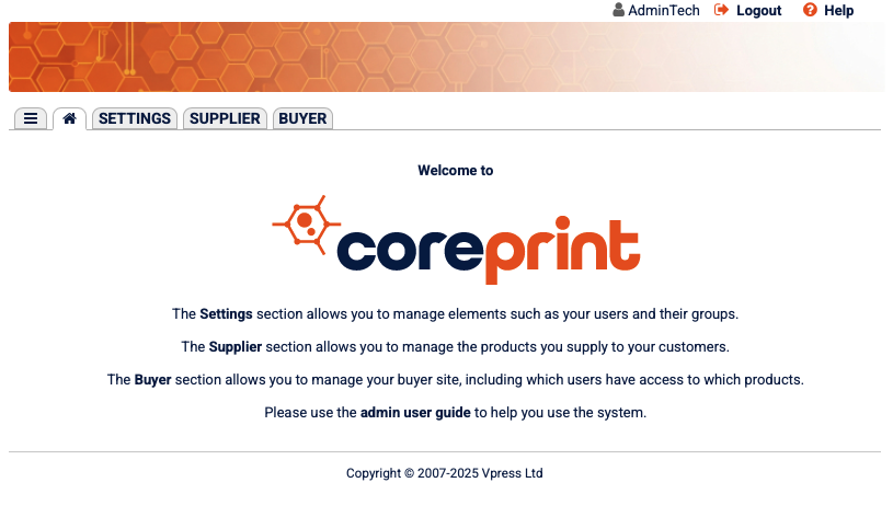 Coreprint Web to Print Admin Product Management