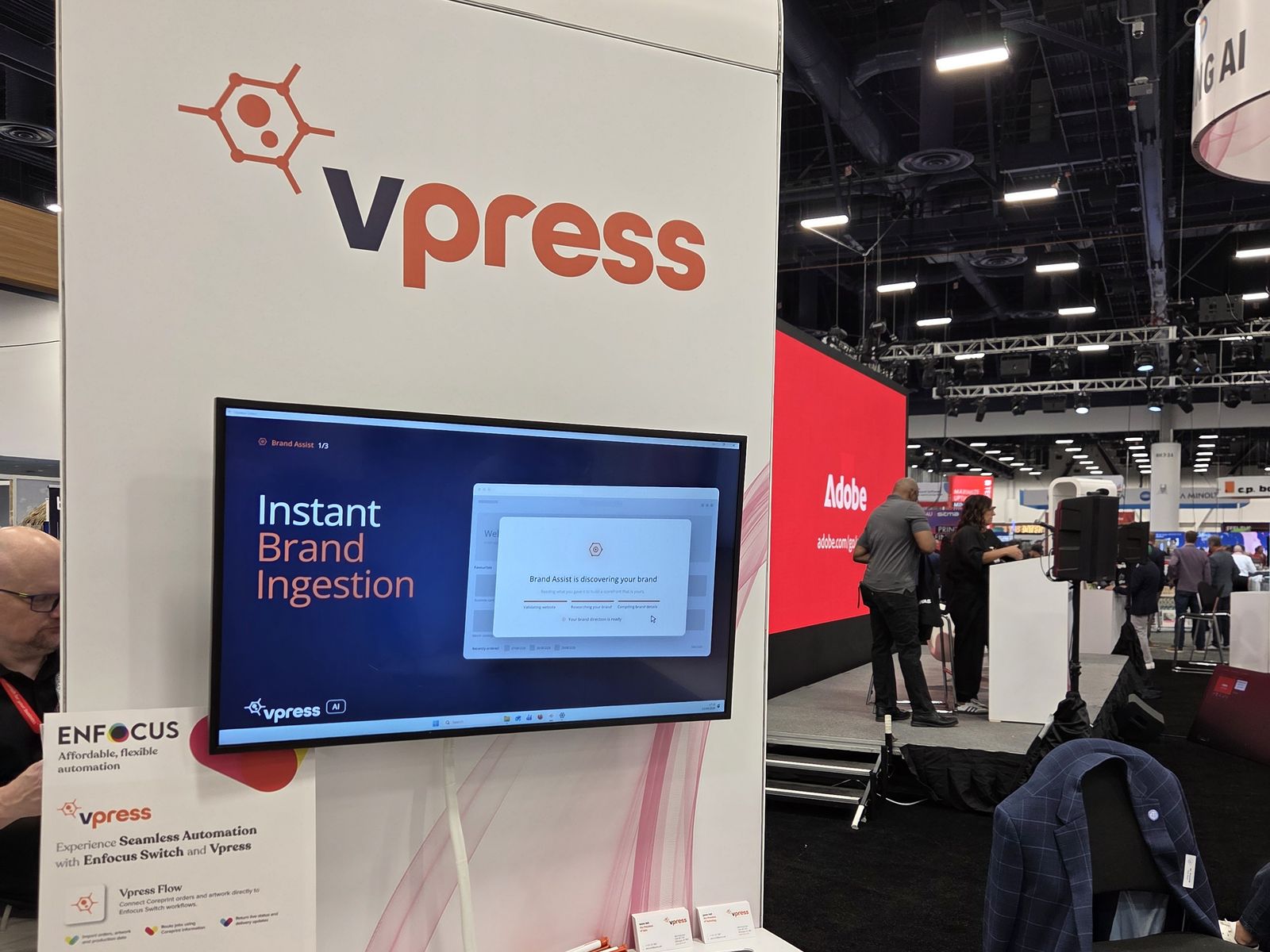 Brand Assist discovering a brand on the Vpress pod, under the heading Instant Brand Ingestion