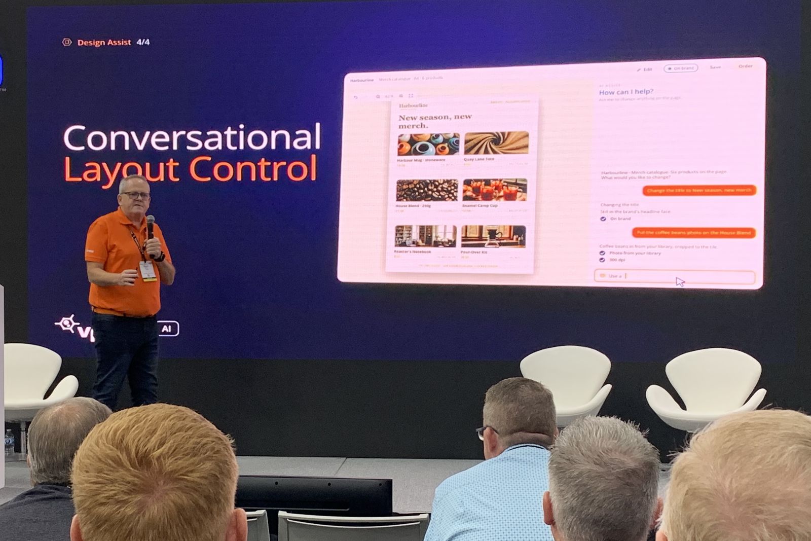 Kelvin Bell presenting Design Assist on the PRINTING AI stage